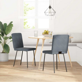 Dining Chair Set of 2 Dark Grey