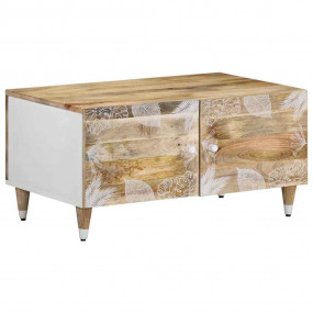 Coffee Table Natural mango wood with white paint