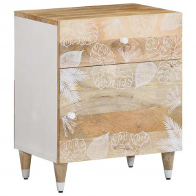 Bedside Cabinet Natural Mango with white painted finish