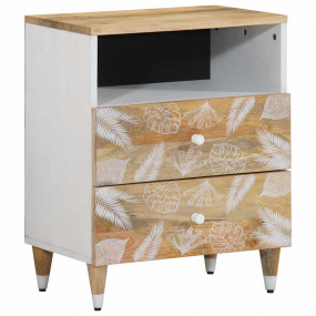 Bedside Cabinet Mango natural with white Solid mango wo...