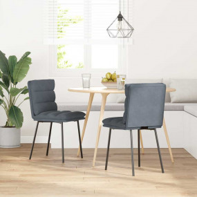 Dining Chair Set of 2 Dark Gray