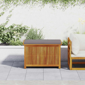 Cushion Box Dark grey, Natural wood color