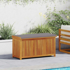Cushion Box Dark grey Solid Acacia wood Large Cushion B...