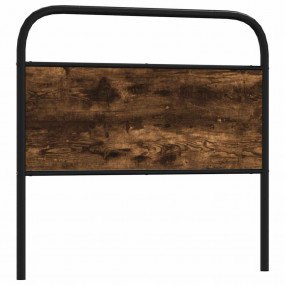 Headboard Smoked Oak Steel, Engineered Wood Twin Durabl...