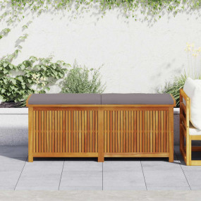 Cushion Box Brown Solid Acacia wood Large Storage Cushi...