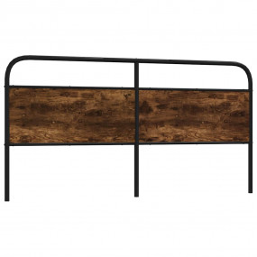 Headboard Smoked Oak Steel & Engineered Wood 74.8 in Wi...