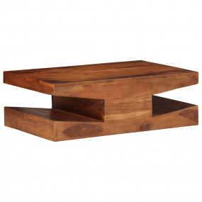 Coffee Table Honey-Colored Solid Acacia Wood Rectangula...