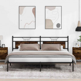 Bed Frame Smoked Oak Engineered Wood Double Bed Frame