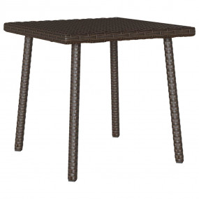 Garden Coffee Table Brown Poly Rattan 15.7x15.7x14.6 in...