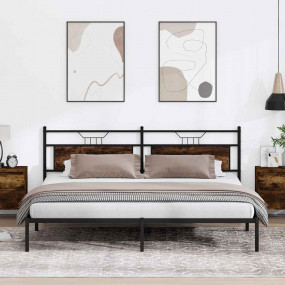 Bed Frame Smoked Oak Engineered wood Full Bed Frame Rec...