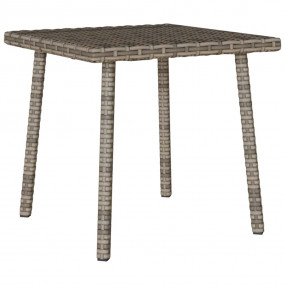 Garden Coffee Table Grey PE Rattan, Powder-Coated Steel