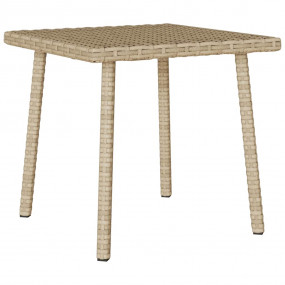 Garden Coffee Table Beige Poly Rattan Small  Durable