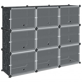 Storage Cube Organizer Black Polypropylene 9 cubes Modu...