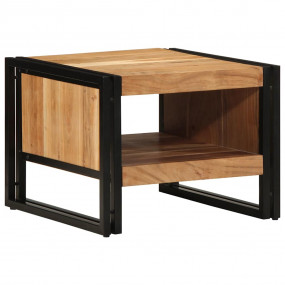 Coffee Table Natural wood Solid acacia wood, iron 19.7X...