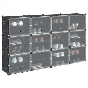 Storage Cube Organizer Black Polypropylene Large Modula...