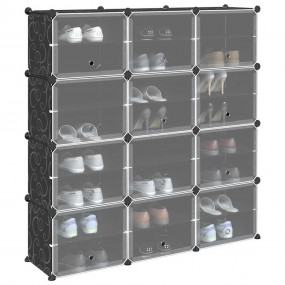 Storage Cube Organizer Black Polypropylene 49.0 x 12.4 ...