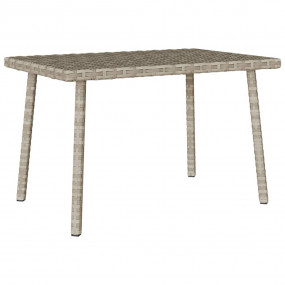 Garden Coffee Table Light Grey PE Rattan Small