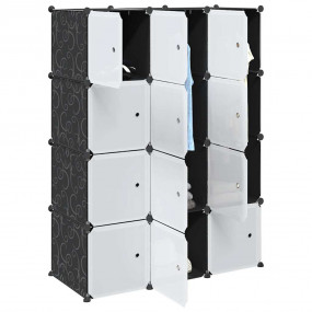 Storage Cube Organizer Black and White Polypropylene Me...
