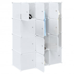 Storage Cube Organizer White Polypropylene Plastic Medi...