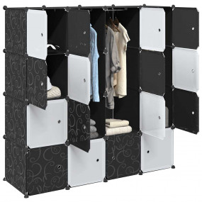 Storage Cube Organizer Black and White Polypropylene