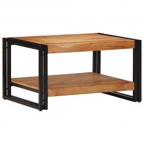 Coffee Table Brown Solid Acacia wood, Iron Medium Durab...