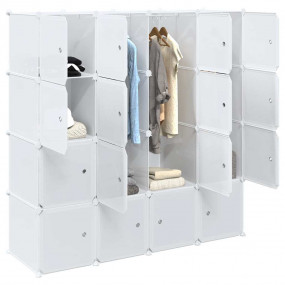 Storage Cube Organizer White Polypropylene Large Modula...