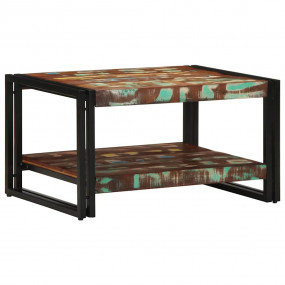Coffee Table Multicolor Solid Reclaimed Wood, Iron Medi...