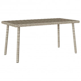 Garden Coffee Table Light Grey PE rattan, Powder-coated...