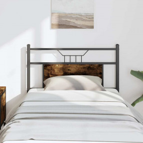 Headboard Smoked Oak Engineered Wood and Steel 35.4 in ...