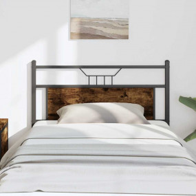 Headboard Smoked Oak Engineered Wood, Steel 42.1 in mat...