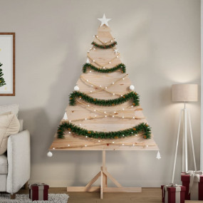 Wooden Christmas Tree Natural wood Solid wood 70.9 in h...