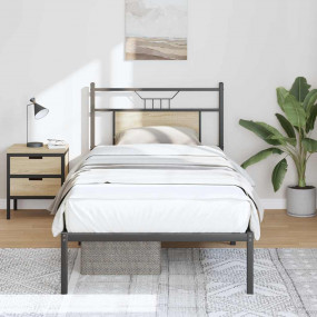 Bed Frame Sonoma Oak Engineered wood and Steel Twin Twi...