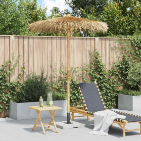 Tiki Umbrella Natural Bamboo, Banana Leaf 59.1 in diame...