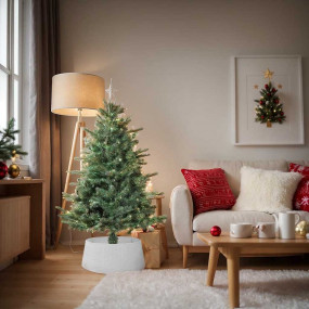 Christmas Tree Skirt White Polypropylene 25.6 in diamet...