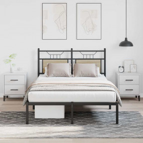 Bed Frame Sonoma Oak Engineered wood and steel Small Do...