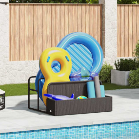 Poolside Float Storage Black PE Rattan Large Poolside S...