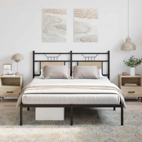Bed Frame Sonoma Oak Engineered wood and steel Full Bed...