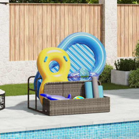 Poolside Float Storage Grey PE rattan, powder-coated st...
