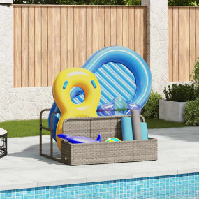 Poolside Float Storage Light Grey PE Rattan, Powder-Coa...