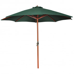 Garden Parasol Green Polyester Large Height-Adjustable
