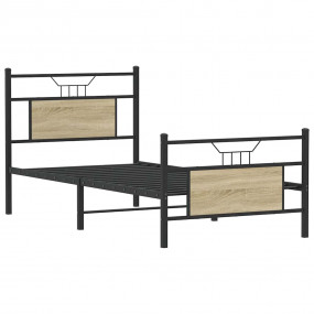 Bed Frame Sonoma Oak Engineered wood and steel Twin