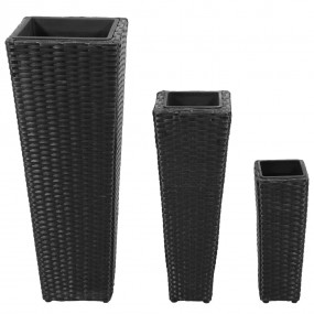Garden Raised Bed Set of 3 Black