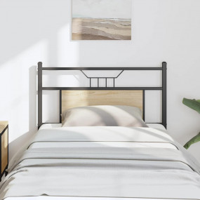 Headboard Sonoma oak Engineered wood and steel Twin Ind...