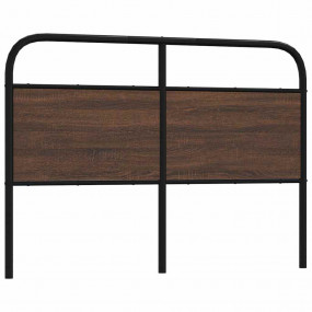 Headboard Brown Oak Steel, Engineered Wood Double Durab...