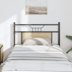 Headboard Sonoma oak Engineered wood and steel 31.5 in ...