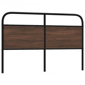 Headboard Brown Oak Steel, engineered wood 63 inches wi...