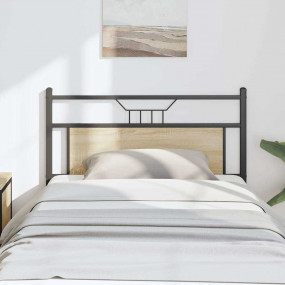 Headboard Sonoma Oak Engineered Wood and Steel Twin Dur...