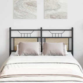 Headboard Sonoma Oak Engineered Wood and Steel Full Dur...