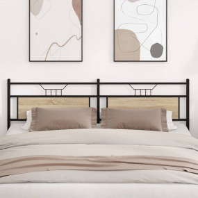 Headboard Sonoma oak Engineered wood and steel 78.7 in ...