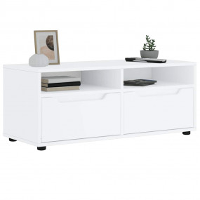 TV Cabinet White Engineered wood Medium TV Cabinet Rect...